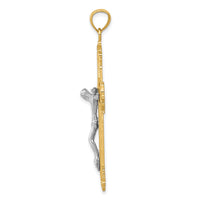 14k Two-tone Crucifix Pendant-C3922