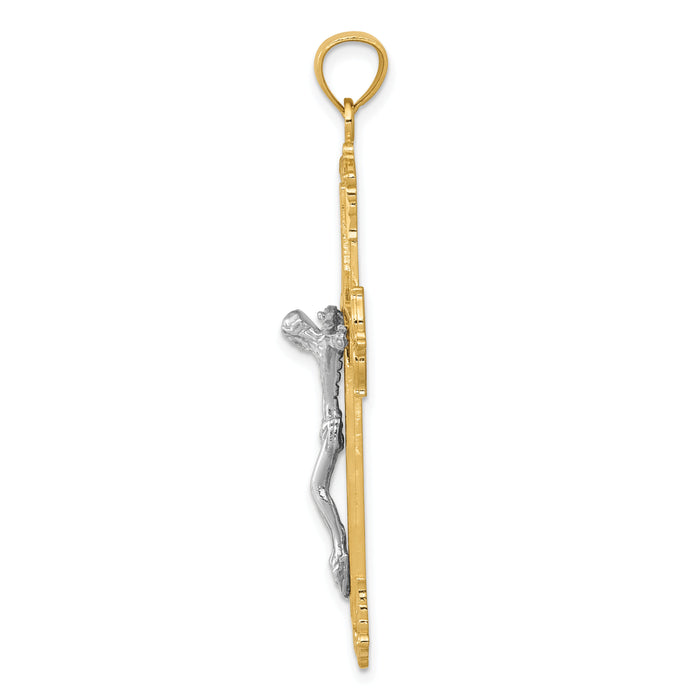 14k Two-tone Crucifix Pendant-C3922