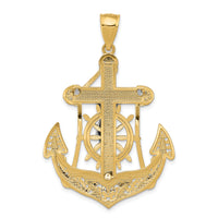 14k Two-tone Mariner's Crucifix Pendant-C3929