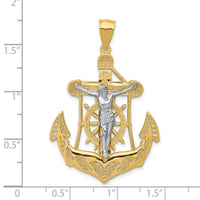 14k Two-tone Mariner's Crucifix Pendant-C3929