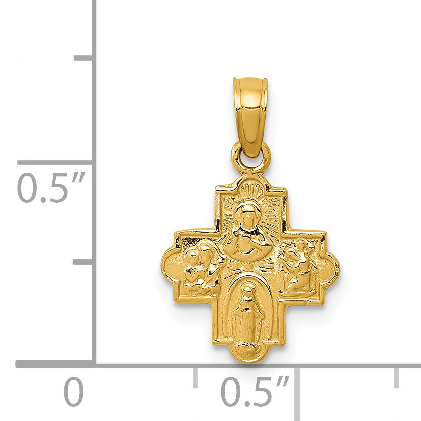 14k Miniature Four Way Medal Pendant-C3963