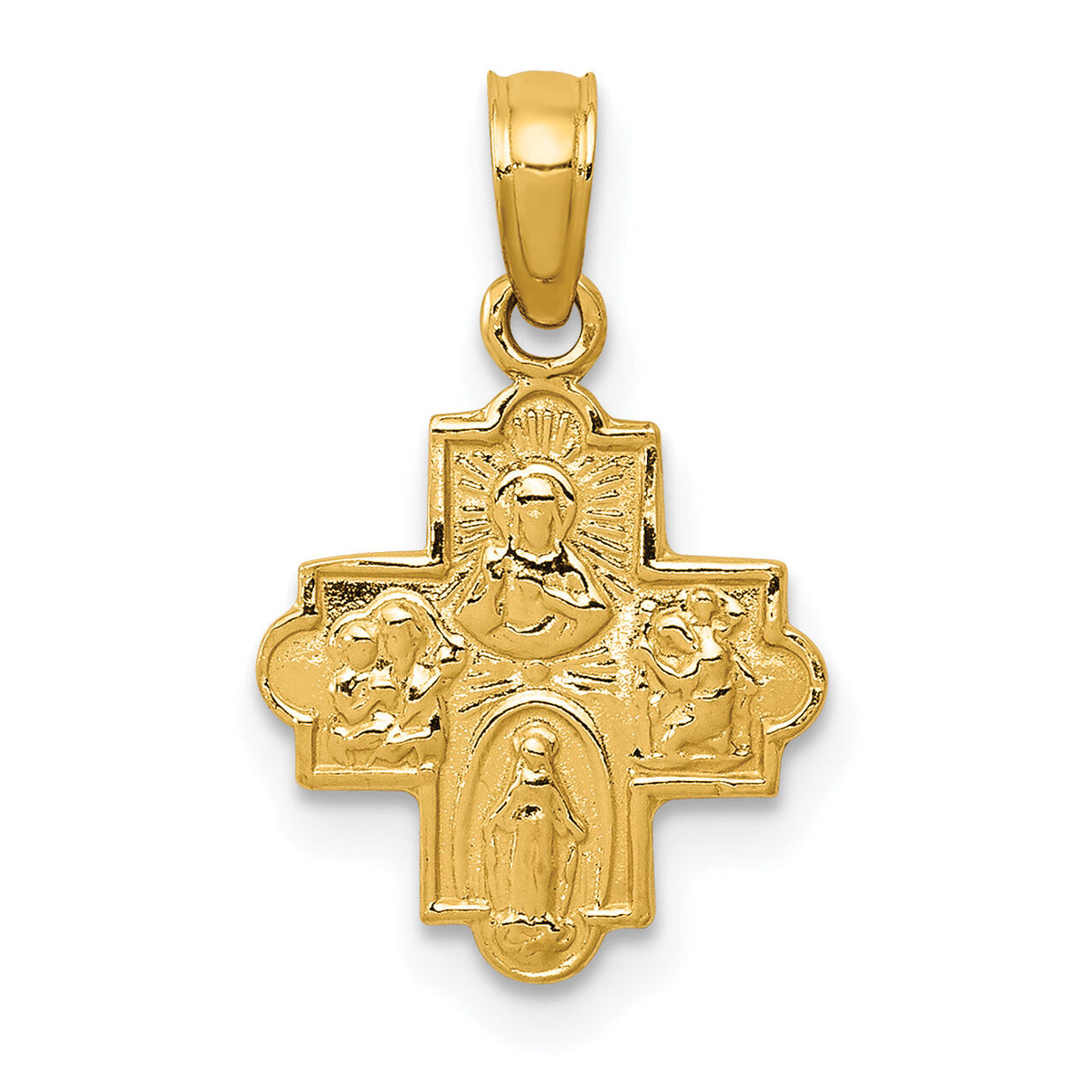 14k Miniature Four Way Medal Pendant-C3963