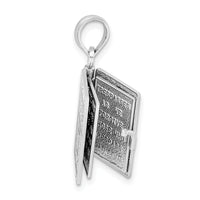 14k White Gold 3-D Holy Bible w/ Lord's Prayer Moveable Charm-C3964W