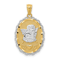 14k w/Rhodium Angel Pendant-C3972