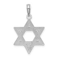 14K White Gold Engraved Star Of David Charm-C3988W