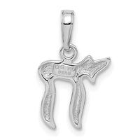 14k White Gold Chai Pendant-C3990W
