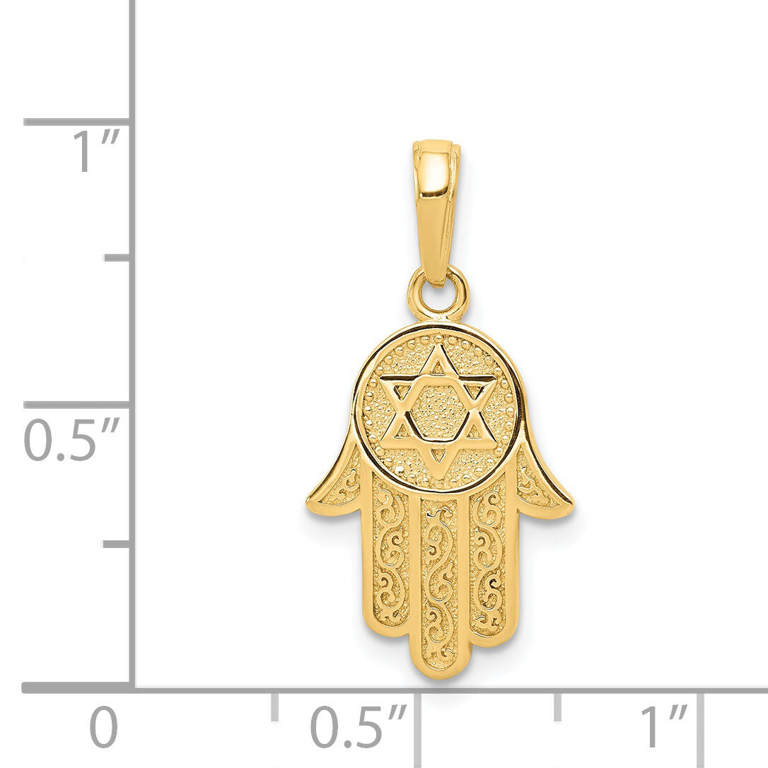 14k Jewish Hand of God w/Star of David Pendant-C3993