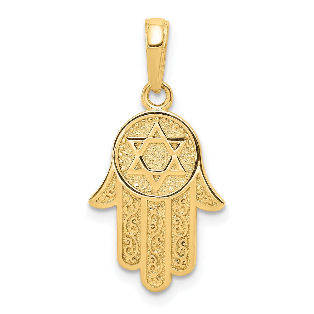 14k Jewish Hand of God w/Star of David Pendant-C3993
