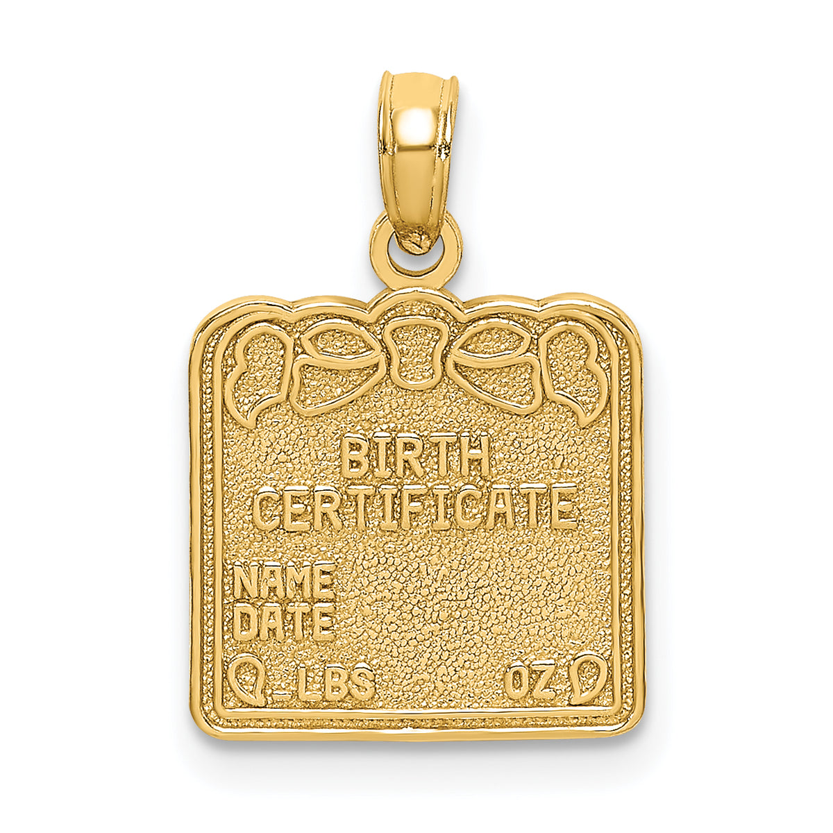 14k BIRTH CERTIFICATE Charm-C3994