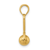 14k 3-D Baby Rattle with Moveable Ball Charm-C3995