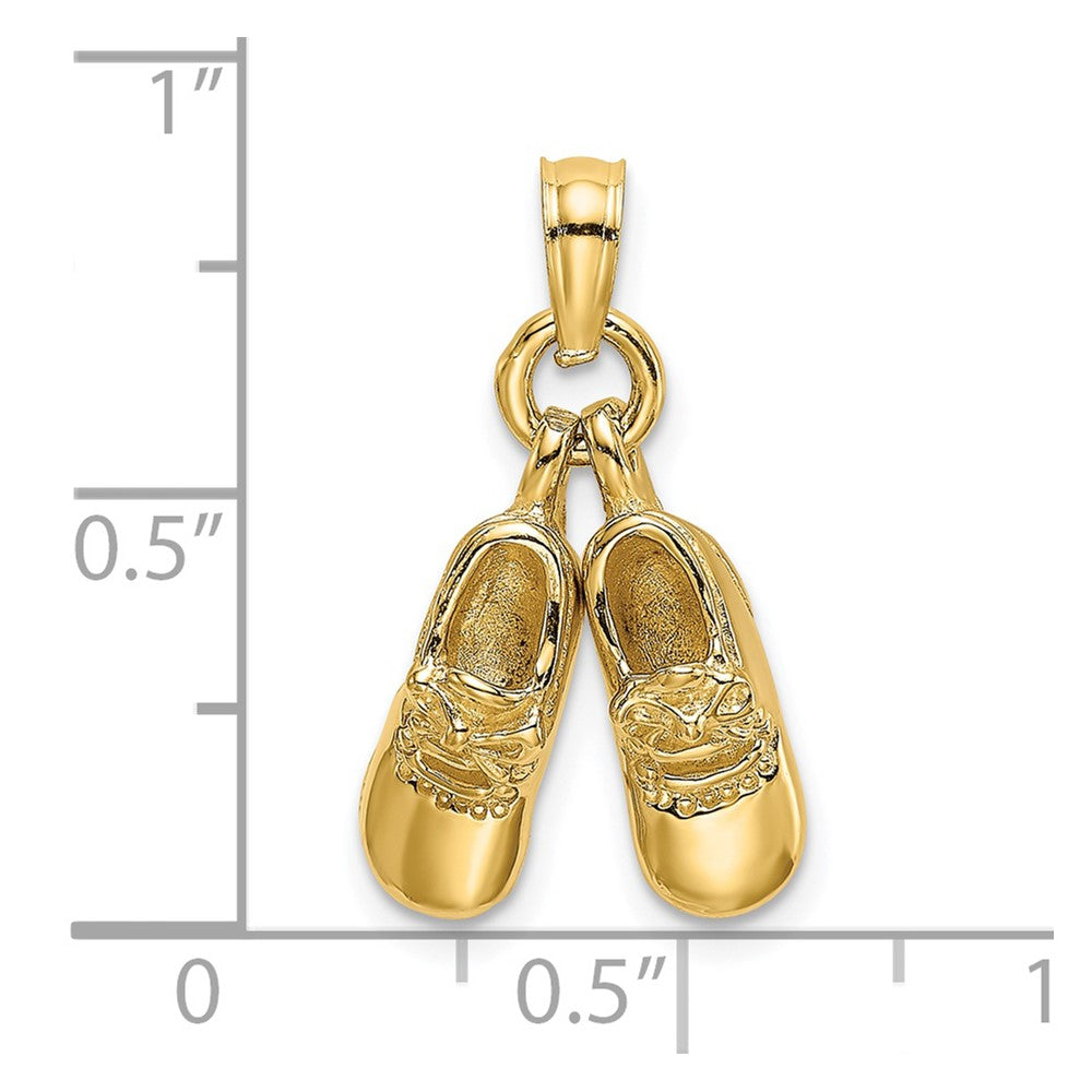 14k 3-D Moveable Baby Booties Charm-C4006