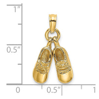 14k 3-D Moveable Baby Booties Charm-C4006