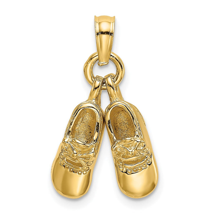 14k 3-D Moveable Baby Booties Charm-C4006