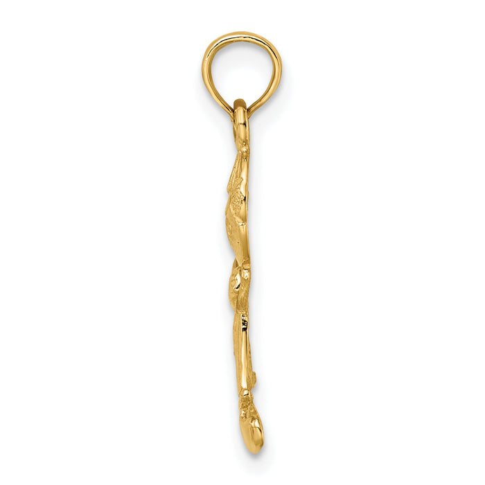 14k Playful Boy w/Cut Out Buttons Charm-C4017