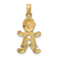 14k Playful Boy w/Cut Out Buttons Charm-C4017