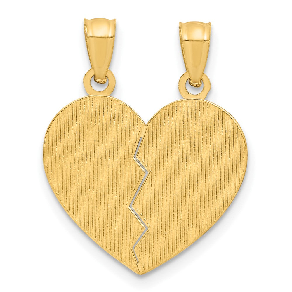 14k BEST FRIENDS Heart Break Apart Pendants-C4024