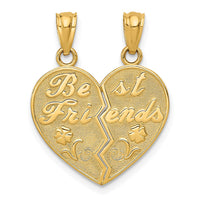 14k BEST FRIENDS Heart Break Apart Pendants-C4024