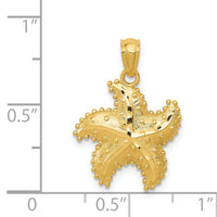 14K Diamond-Cut Starfish Pendant-C4033