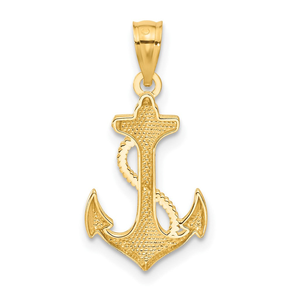 14k Polished Anchor Pendant-C4035