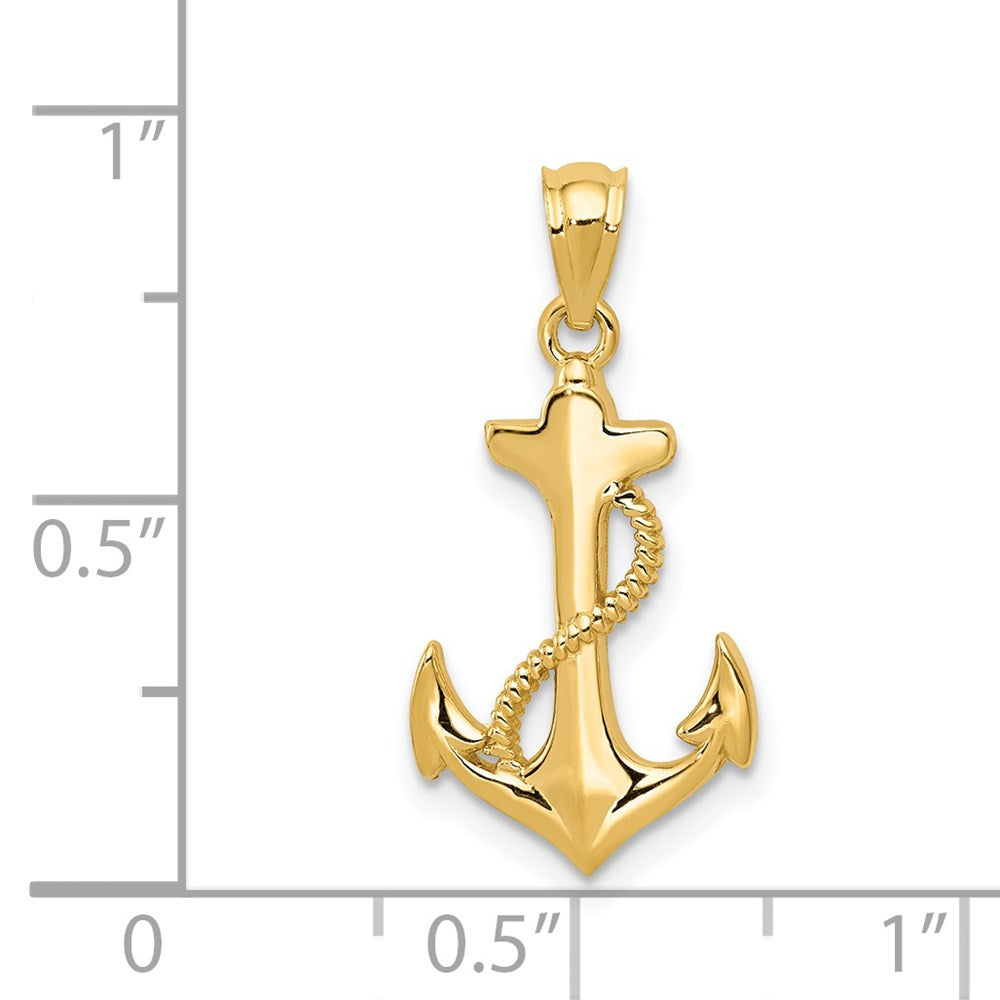 14k Polished Anchor Pendant-C4035