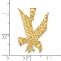 14k Diamond-cut Eagle Pendant-C4037
