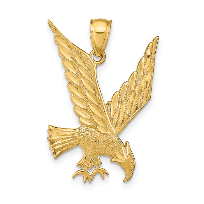 14k Diamond-cut Eagle Pendant-C4037