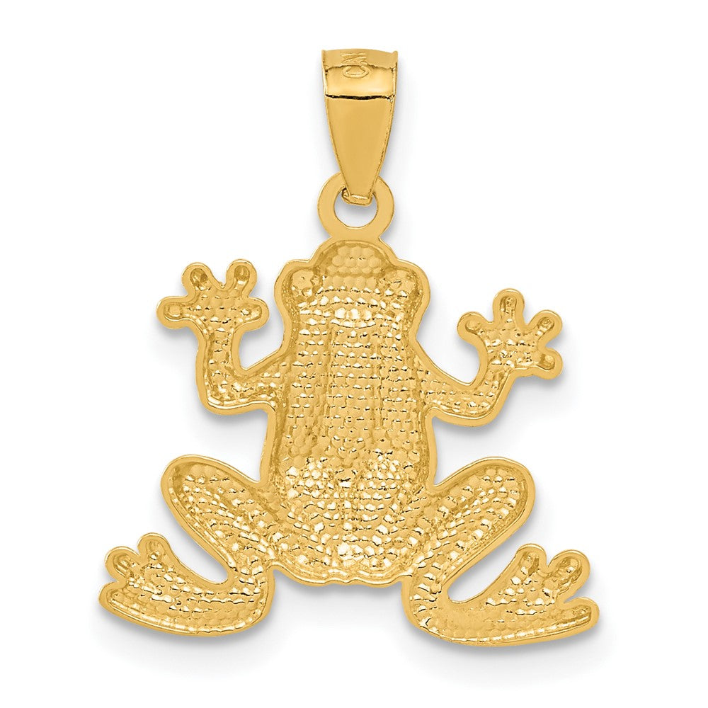 14k Polished Frog Pendant-C4038