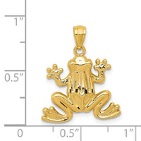 14k Polished Frog Pendant-C4038