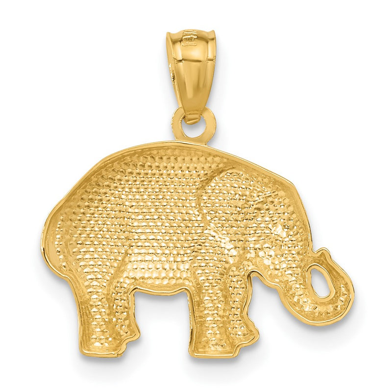 14k Polished Elephant Pendant-C4040