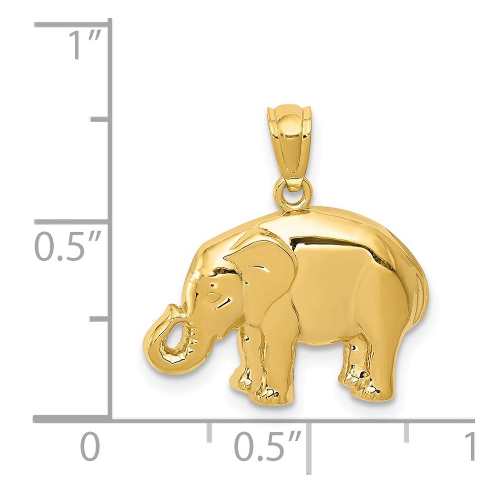 14k Polished Elephant Pendant-C4040