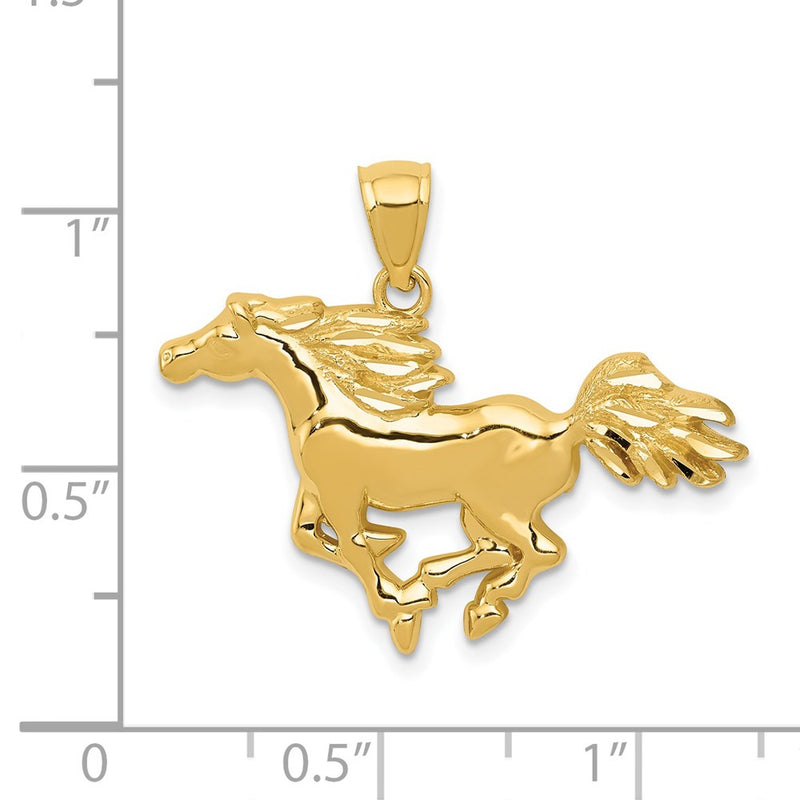 14k Polished Horse Pendant-C4041