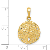 14K Sand Dollar Pendant-C4048