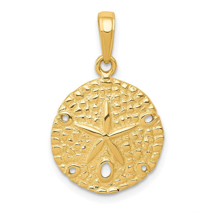 14K Sand Dollar Pendant-C4048