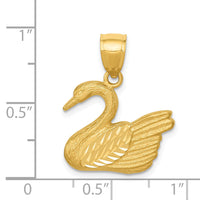 14K Diamond-cut Swan Pendant-C4054
