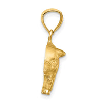 14K Diamond-cut Pig Pendant-C4060