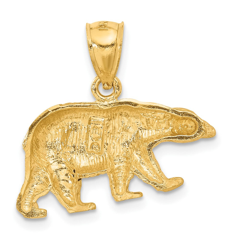 14K Diamond-cut Bear Pendant-C4061