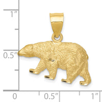 14K Diamond-cut Bear Pendant-C4061