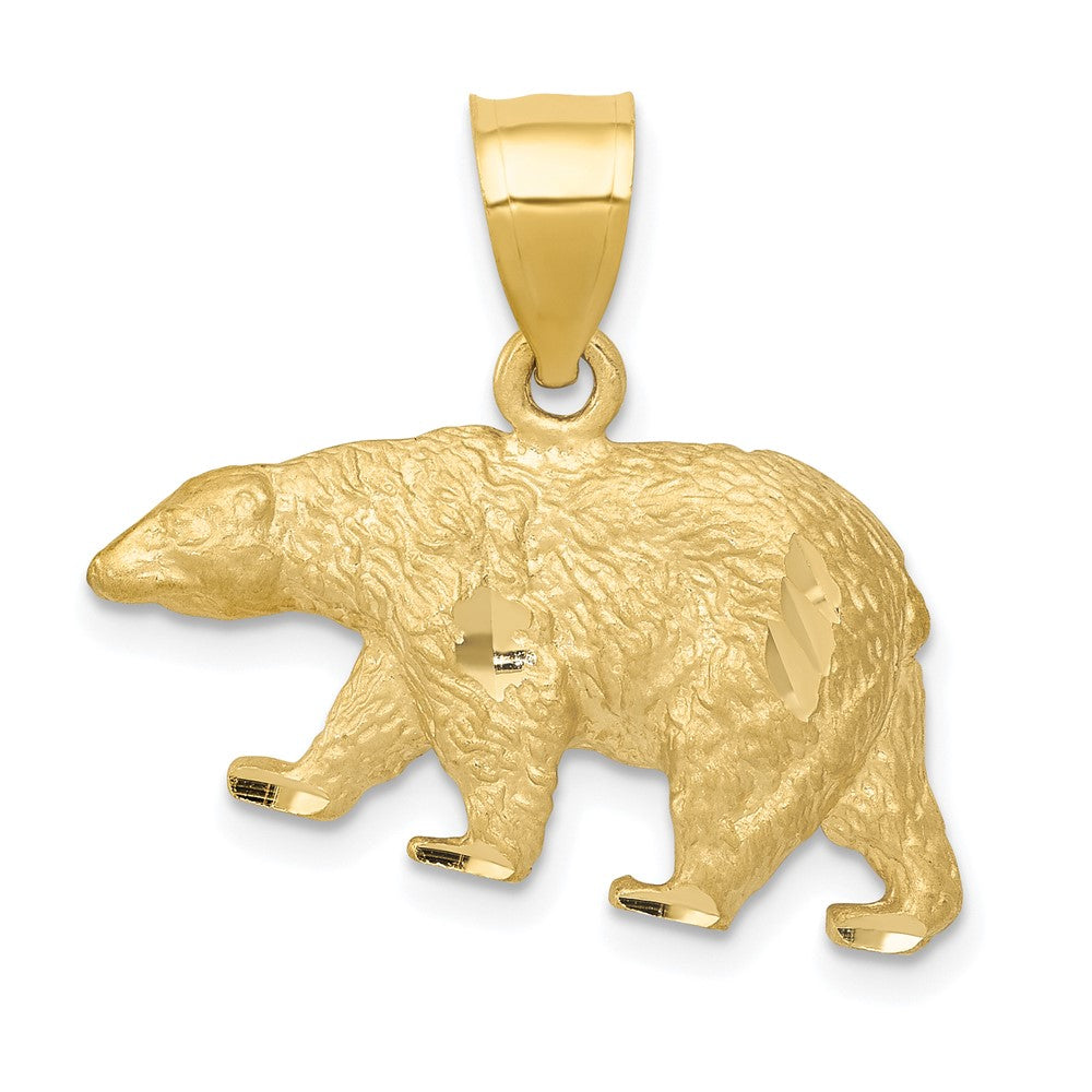 14K Diamond-cut Bear Pendant-C4061