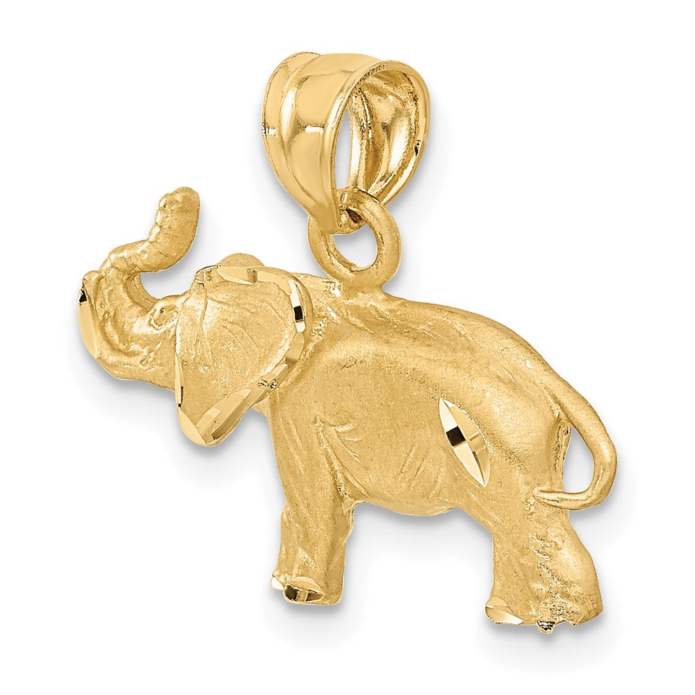 14K Diamond-cut Elephant Pendant-C4066