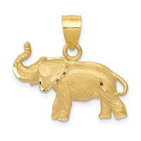 14K Diamond-cut Elephant Pendant-C4066