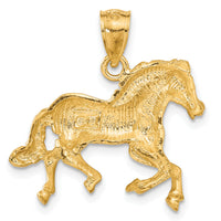 14K Diamond-cut Horse Pendant-C4067