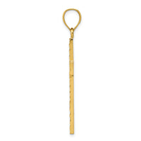 14K Diamond-cut Cross Pendant-C4098