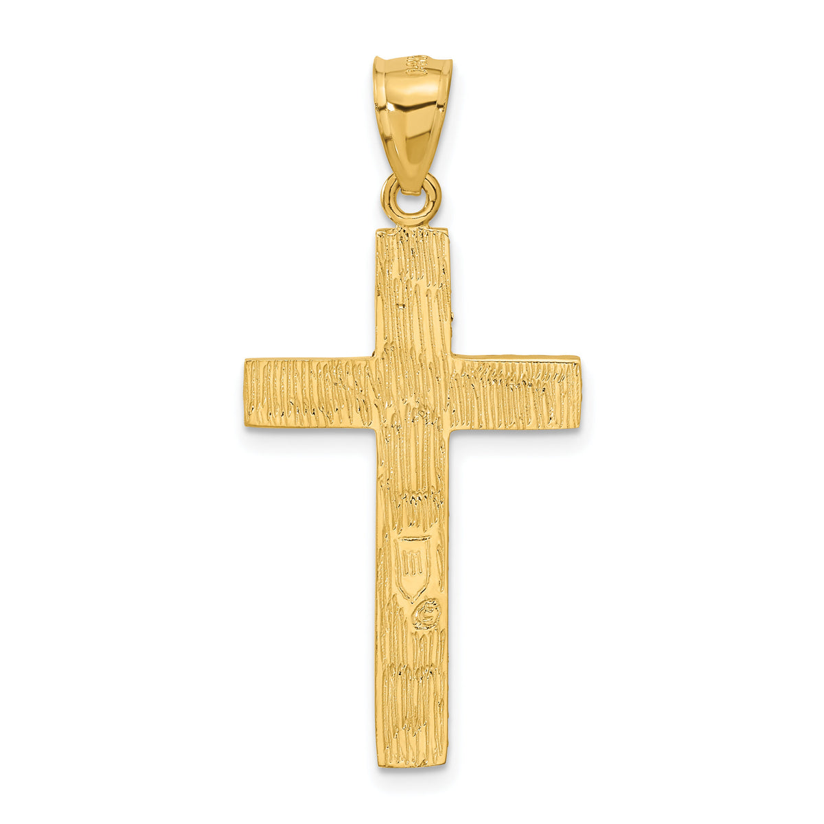 14K Diamond-cut Cross Pendant-C4098