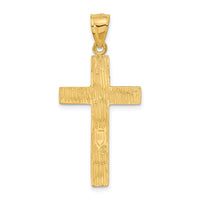 14K Diamond-cut Cross Pendant-C4098