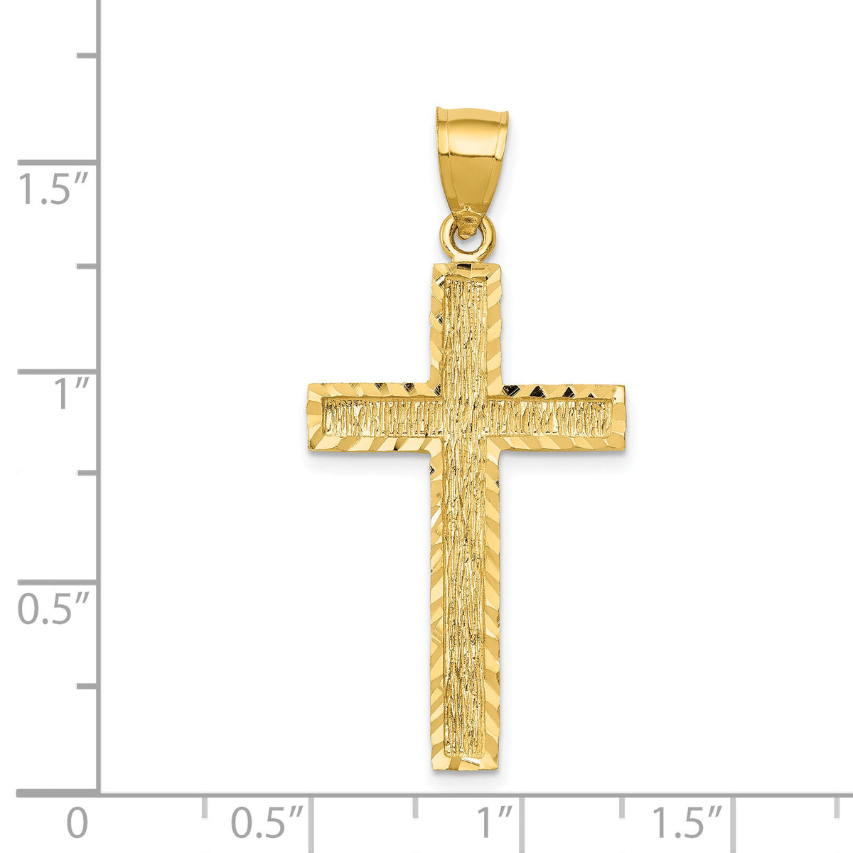 14K Diamond-cut Cross Pendant-C4098