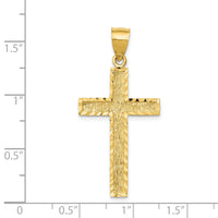14K Diamond-cut Cross Pendant-C4098