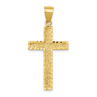 14K Diamond-cut Cross Pendant-C4098