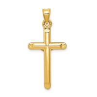 14k Two-tone Hollow Crucifix Pendant-C4113
