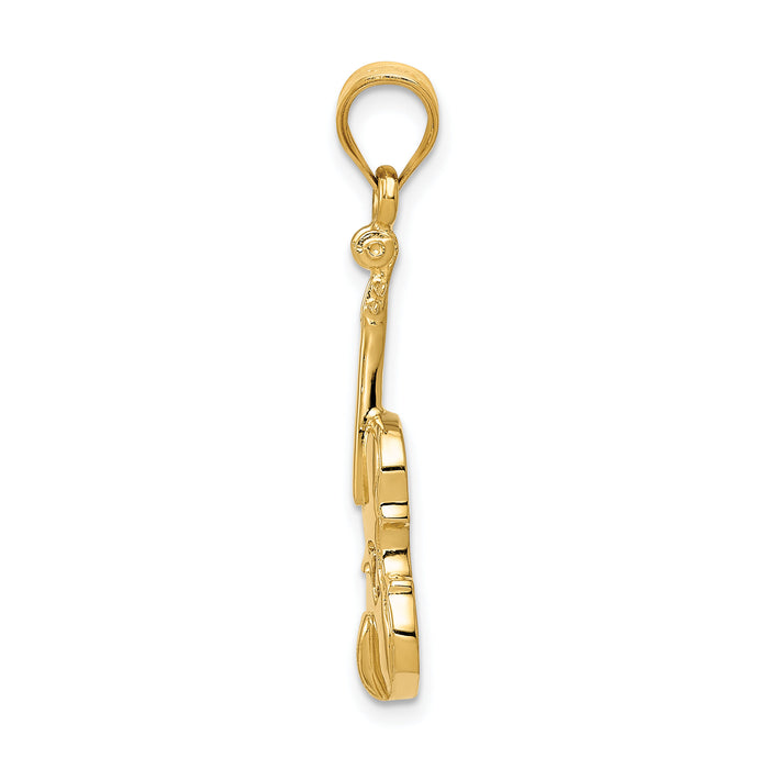 14k 2D Violin Charm-C412