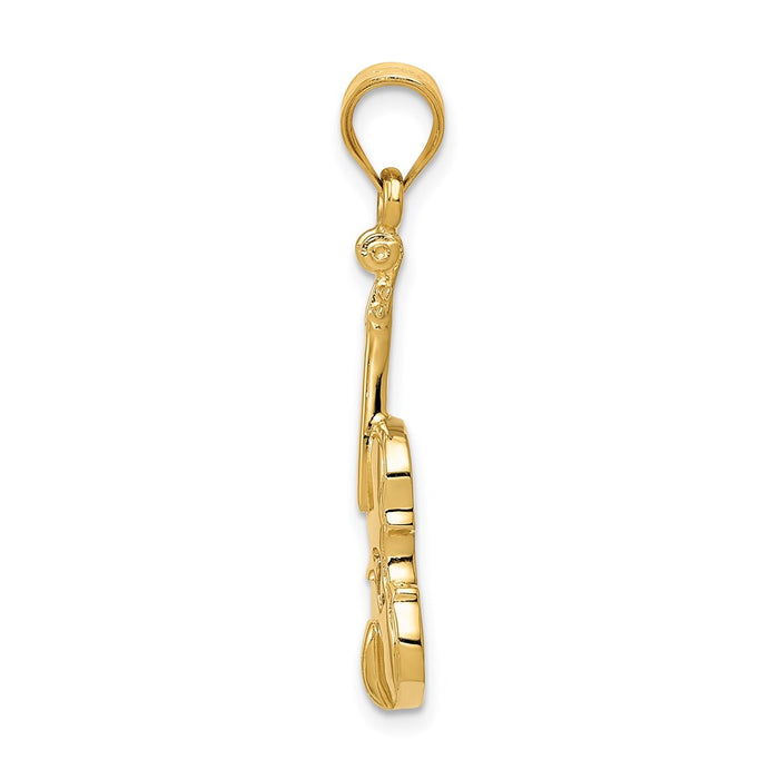 14k 2D Violin Charm-C412